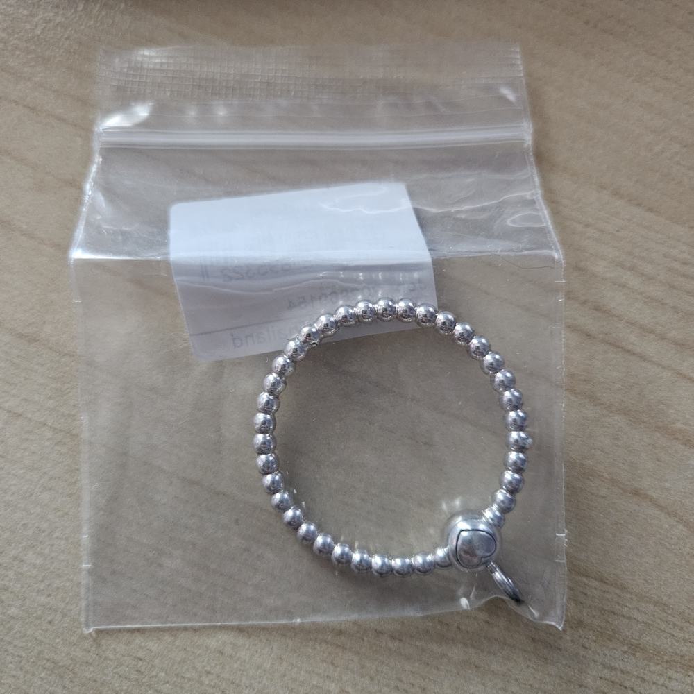 Pandora Silver Beaded Charm Ring